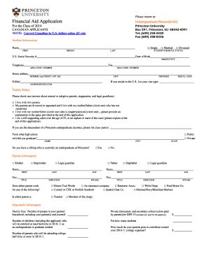 princeton financial aid application